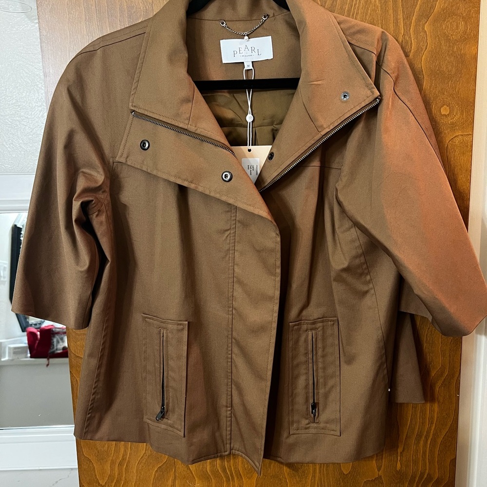 Pearl by Lela Rose Women's Utility Jacket in Warm Brown